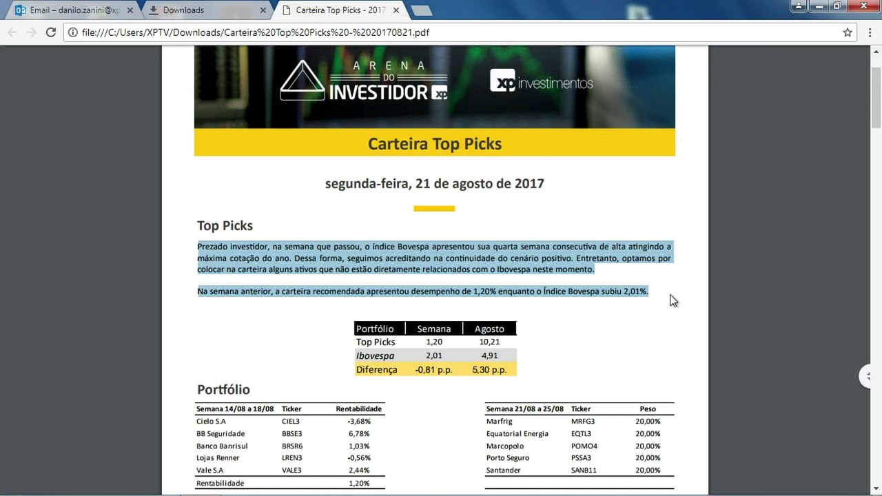 As 5 ações para comprar nesta semana, segundo a XP (21/08)