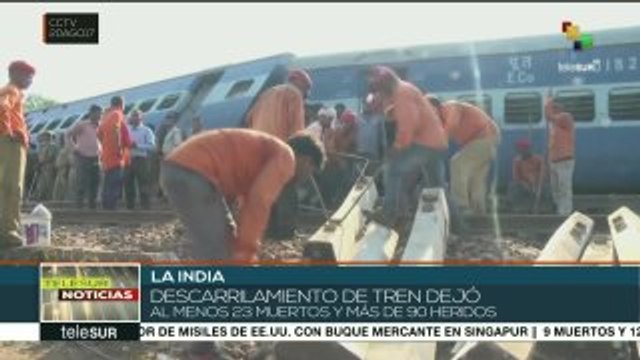 Accidente ferroviario en India deja 23 muertos y más de 90 heridos