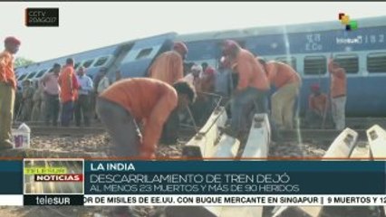 Accidente ferroviario en India deja 23 muertos y más de 90 heridos