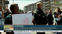 Se encuentran de frente manifestaciones opuestas sin incidentes