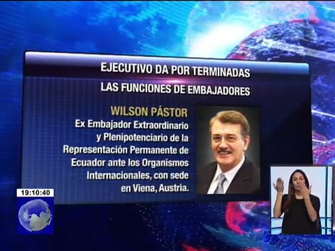 Ejecutivo da por terminadas las funciones de algunos Embajadores