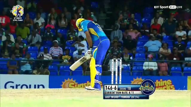 Hasan Ali vs Kieron Pollard - Excellent Bowlig by Hasan Ali - CPL 2017 Match 16 - HD