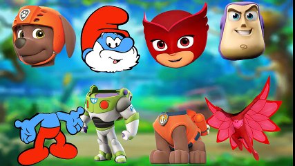 PJ Mask Compilation Wrong Head, Paw Patrol Zuma Smurf Village ToyStory  Animation Finger Family Song