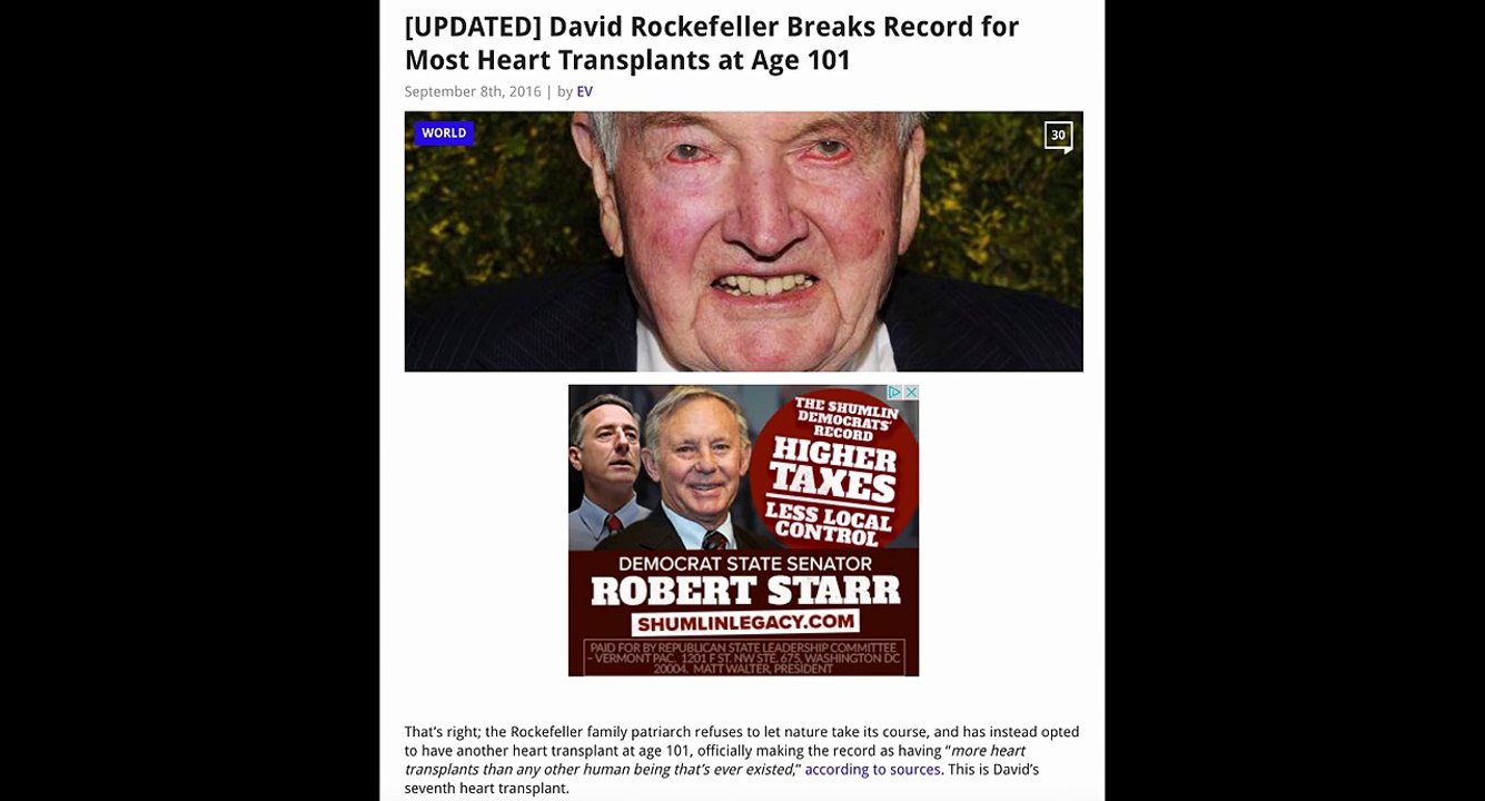 DAVID ROCKEFELLER GETS 7TH HEART TRANSPLANT AT AGE 101! - video Dailymotion