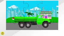 Coches divertidos camión verde ZIL aprendizaje Formas colores para colorear rompecabezas educativo