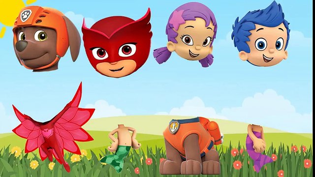 Wrong Heads Pj Mask Paw Patrol Bubble Guppies Finger Family Song Nursery Rhymes Learn Color for Kids