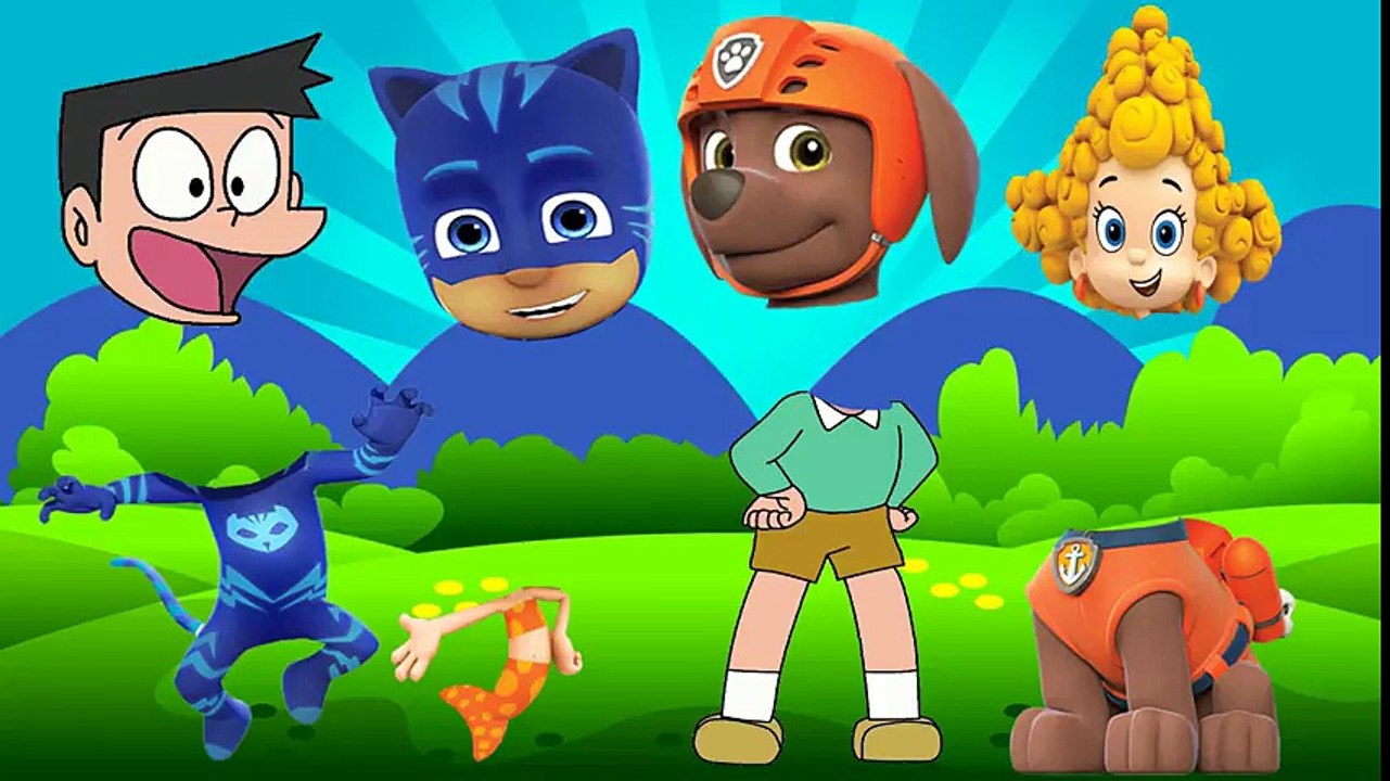 Wrong Heads Catboy Pj Mask Zuma Paw Patrol Suneo Doraemon Bubble Gumpies Finger Family Songs