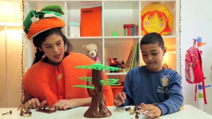 فوزي موزي وتوتي _ DIY مع المندلينا _ مسابقة رمي القرود _ Monkey flip