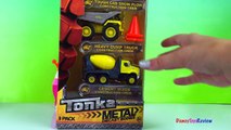 Play Doh play with Tonka DieCast Construction Kids toys Cement Mixer Snowplow dump truck