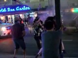 VIDEO: Close up shot of protesters sprayed with pepper spray