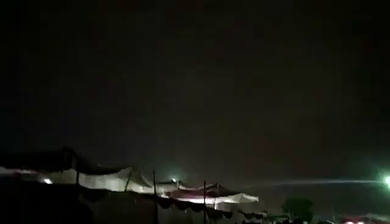 Lightning view from Sohrab Goth Cow Mandi 2017 last night - Cow Mandi 2017 - Eid ul Azha 2017