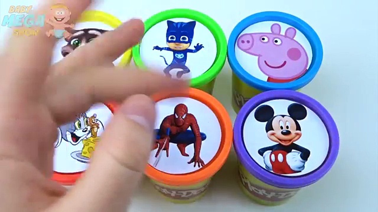 Сups Stacking Toys Play Doh Clay Toy Story Pj Masks Disney Learn Colors for Kids