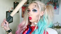 Épique idée maquillage équipe tutoriel Harley quinn suicide costume dHalloween 2016