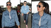 Kareena Kapoor Rocks In A Cool Denim Jacket At Mumbai Airport