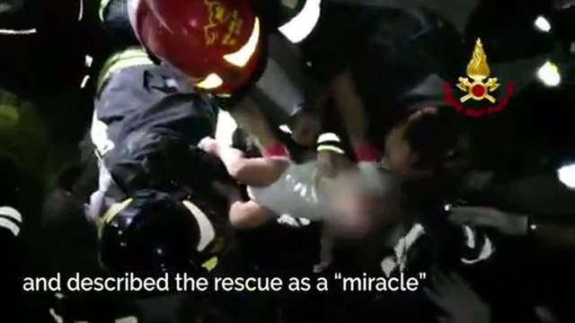 Dramatic video shows crying baby being rescued from earthquake rubble in Italy's Ischia