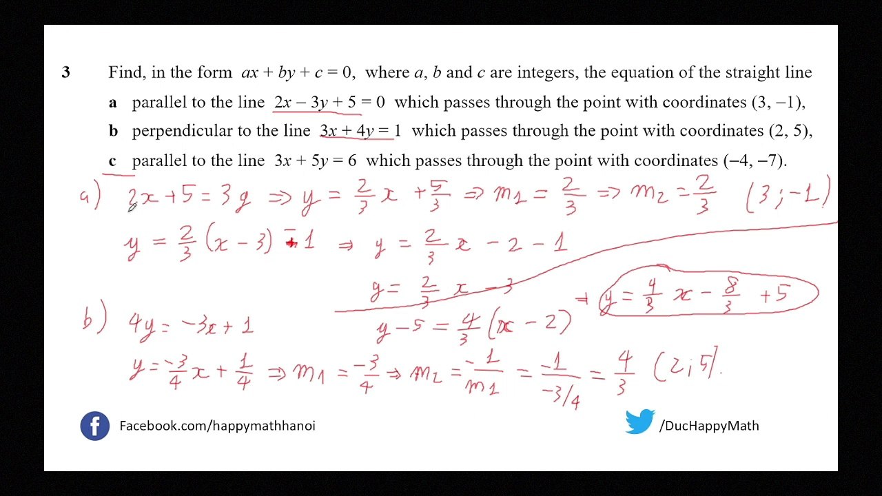 A LEVEL - IBP - RELATIONSHIP BETWEENS LINES - PARALLEL AND PERPENDICULAR LINES