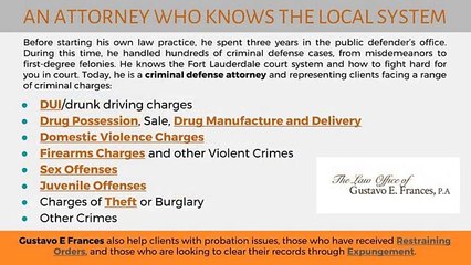 Fort Lauderdale Criminal Defense Attorney Gustavo E Frances