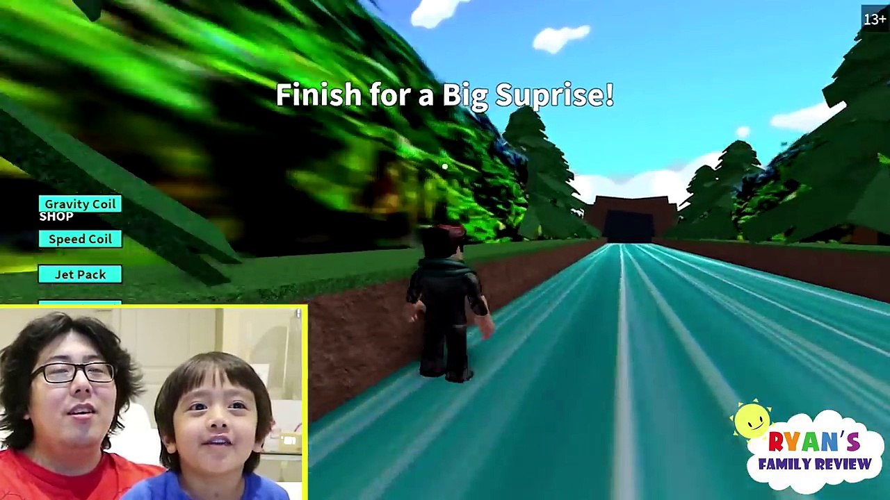 Ryan and Daddy Game Night! Lets Play Roblox Box Slide down with Ryans ...