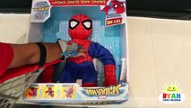 SPIDERMAN HOMECOMING MOVIE TOYS SURPRISE HUNT for Kids   Spider-man MotorBike Power Wheels Unboxing - YouTube