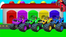 Learn Colors with Blaze and the Monster Machines - Toys 2D Trucks Colours & Kids Children