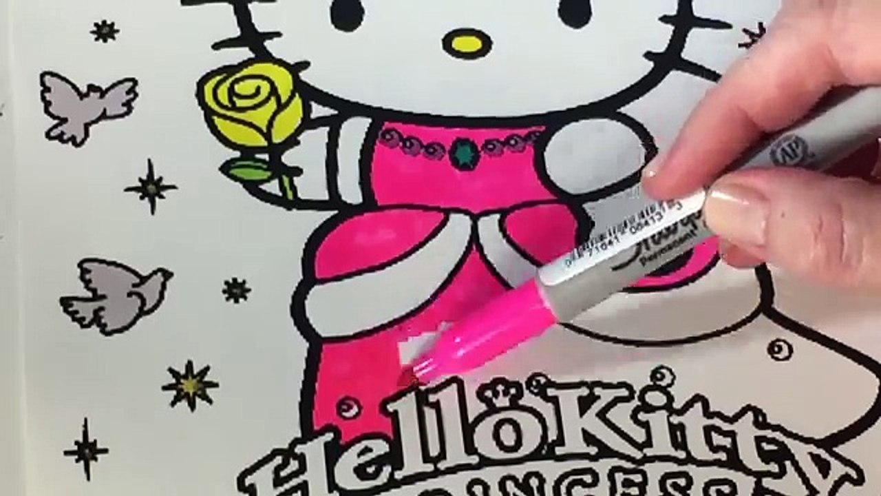 Libro gato gato gato para colorear gracioso hola hola hola ¡hola ¡hola bote rosado princesa vídeo
