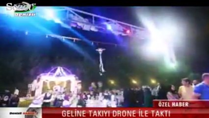 Geline takıyı drone ile takmak