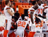Browns players kneel in prayer during national anthem