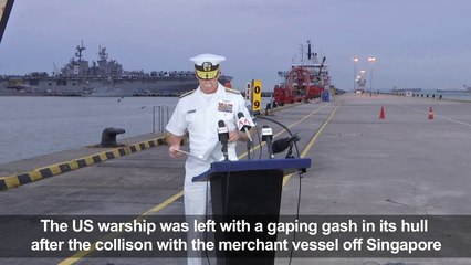 Remains found on US warship that collided off Singapore: US Navy