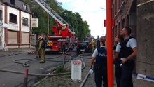 Incendie à l'avenue Du Champ De Bataille à Flénu. Vidéo Éric Ghislainnu