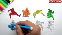Coloration les couleurs pour enfants Apprendre partie homme araignée avec Pages 2 pages