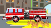 Learn Colors & Vehicles Red Fire Truck & Police car w Racing Cars! Animation Cartoons for children