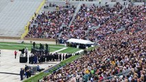 Notre Dame students walking out on Pence commencement speech