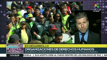 Argentina: org. exigen aparición con vida de Santiago Maldonado