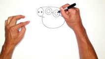 How to draw Peppa Pig family Daddy step by step easy drawing for kids