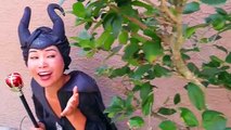 Catwoman & Evil Queen walk on RAINBOW? Learn colors w/ Elsa Baby, Maleficent, Snow White