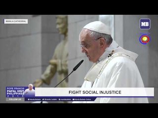 Pope held mass at the Manila Cathedral with clergy and religious | #PopeFrancisPH