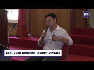 Manila Bulletin 'Junior Journalists' meet Sen. Angara in mock press confab