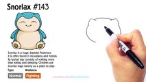 How to Draw Snorlax Sleeping Step by Step Easy from Pokemon Cute / Kawaii / Chibi Simple f