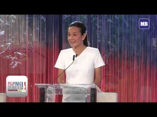 Grace Poe gives opening speech on the #PilipinasDebates2016