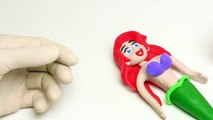 Disney Princess Cinderella Elsa Ariel Play doh STOP MOTION videos Learn Colors Finger Family Song