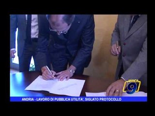ANDRIA | Lavoro di pubblica utilità, siglato l'accordo