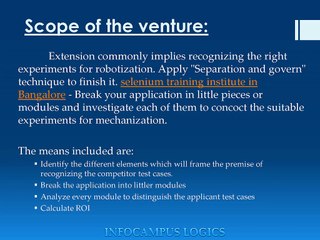 selenium training institute in Bangalore