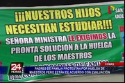 Padres de familia protestan por ausencia de maestros en colegio de Comas