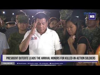 President Duterte leads the arrival honors for killed-in-action soldiers
