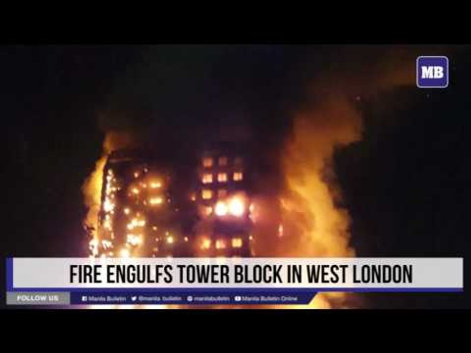 Fire engulfs tower block in west London