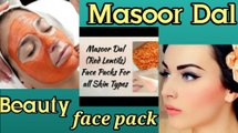 Diy Masoor dal beauty face pack for glow and fairness skin