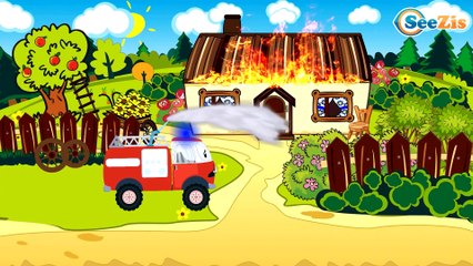 Meraklı İtfaiye Arabası ve Kamyon - eğitici çizgi film - türkçe