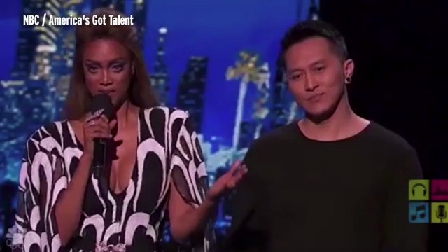 Mel B chucks glass of water over Simon Cowell