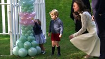 Prince George and Princess Charlotte play with balloons and pet animals