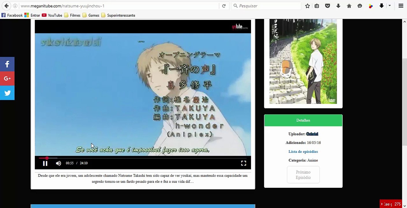 Assistir Anime Natsume Yuujinchou 1º até a 5º Temporada Completa / legendado PT BR